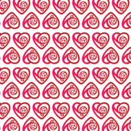 Red Heart and Rose pattern wallpaper for background