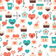 Seamless pattern for Valentine&#039;s day date and weddings