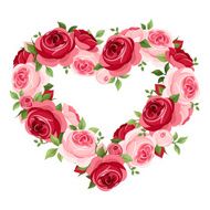 Roses heart frame Vector illustration