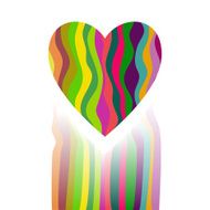 Vector Heart Made from Color Stripes N4