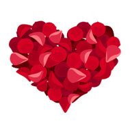 Heart of rose petals Vector illustration