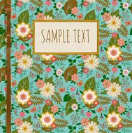 Emerald card with wild flowers
