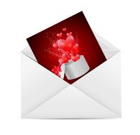 Valentine`s Day Card with Envelope and Heart Vector Illustration N2
