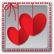 Heart from paper Valentines day card vector background N3