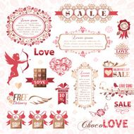 Set of Valentines Day design elements N3