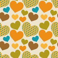 Seamless retro pattern with hearts