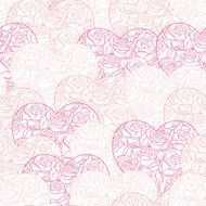 Pink hearts background on white Seamless pattern