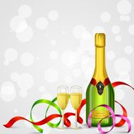 champagne bottle and glass N6
