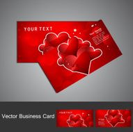 Fantastic Valentine&#039;s Day red colorful heart business card set
