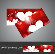 Valentine&#039;s Day red Business card set colorful heart