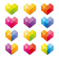 Vector pattern with colorful hearts 2