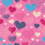 Seamless pattern with textured hearts