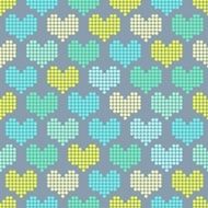 Seamless pattern with mosaic hearts N3