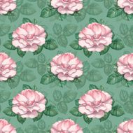 Watercolor pattern with rose illustration N2
