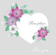 vignette heart of flowers