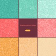 Set of eight colorful floral patterns (seamlessly tiling)