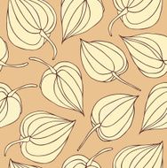 Floral decorative contour seamless pattern