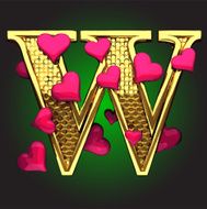Golden Figure with Hearts w