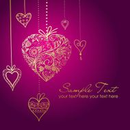 Vector greeting card with hearts