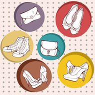 fashion icons of shoes and bag N2