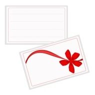 White Gift Card with Beautiful Red Ribbon