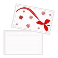 White Gift Card with Red Ribbon