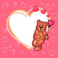 valentine day card with teddy