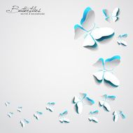 Greeting card with paper butterflies - vector EPS10