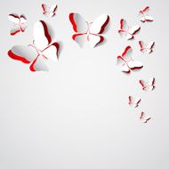 Greeting card with paper butterflies - vector EPS10 N2