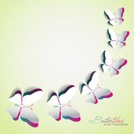 Greeting card with paper butterflies - vector EPS10 N3