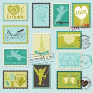 Vintage Love Valentine Stamps