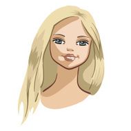 Gorgeous blond woman head (vector illustration)