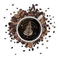 Hot Coffee with Latte Art in Fern Leaf N2