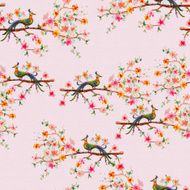 floral seamless texture of watercolor N14