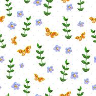 floral seamless texture of watercolor N21