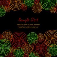 Bright text background with colorful doodle spiral pattern N2