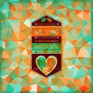 Wedding invitation card in retro style