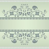 Floral pattern frame Green and Grey