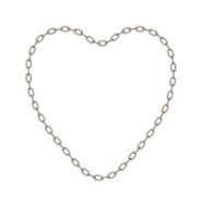 Silver chain in shape of heart