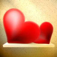 Empty shelf with red hearts N6