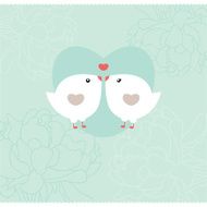 Wedding invitation with birds