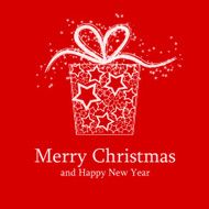 Christmas card with gift box made of stars N3