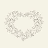 Vintage frame from flowers roses