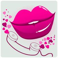 Sexy mouth and telephone