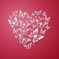 Vector Heart of Butterflies N2