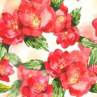 Watercolor seamless background with rose N4