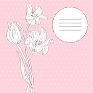 Floral card with tulips N2