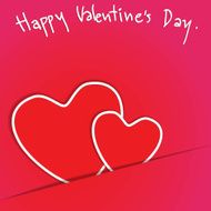 Heart from paper Valentines day card N14