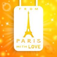 Eiffel tower applique background Vector illustration