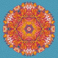 abstract floral vector decoration illustration Ornamental round pattern N4